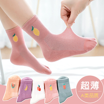 Childrens stockings Summer girl child spring and autumn thin summer mid-tube mesh breathable spring female children 10 years old or older