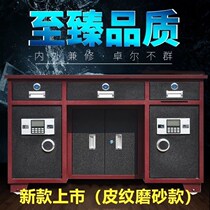 Steel key fingerprint insurance table financial boss table with safe box desk coin cash register computer desk