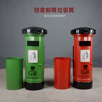 European-style wrought iron creative postbox trash can ornaments free printing LOGO retro personality home decorations one piece on behalf of