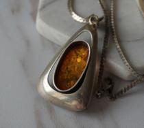 Fruity Shop European Western German Antique Jewelry 835 Silver Natural Baltic Amber Pendant Necklace 7 1