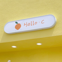 Outdoor rectangular light box Billboard shop luminous logo childrens clothing store door design signature customization