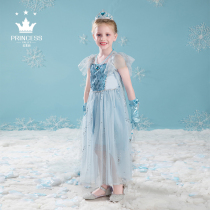 Frozen Aisha dress girl Summer new mop-up dress dress dress birthday childrens dress