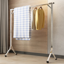 Cool clothes pole drying rack without balcony A single rod steel tube creative horizontal drying socks hanger
