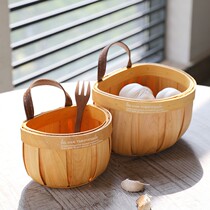 Kens Hanging Kitchen Putting Onion Ginger Garlic Basket Wall Wall Wall Bamboo Weaving Little Basket Egg Basket