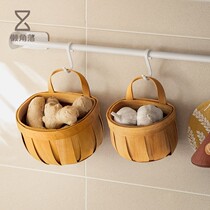 Lazy corner vine weaving basket knitting basket kitchen ginger garlic basket egg basket fruit basket picnic basket