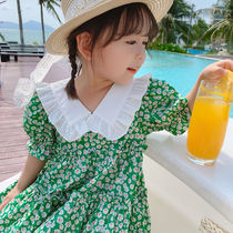 Girls  dresses 2021 summer new childrens Korean baby Western style floral princess skirt little girl skirt tide