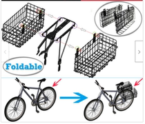 Bicycle basket set rear frame folding mountain electric rear shelf frame universal car basket Australia