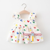 Foreign Style Girls Dress Summer children little girl Cartoon Polka dot princess skirt 0 a 1-3 year old baby summer dress