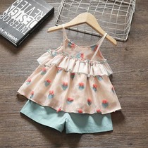 Girls vest set summer childrens clothes baby halter top shorts two-piece baby fashion summer New