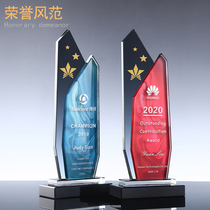  Creative high-end crystal trophy custom medal custom honor new creative lettering color printing excellent employee award