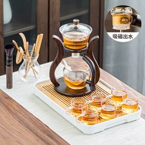 Tea making artifact Net red lazy glass tea set automatic tea maker heat-resistant transparent kung fu teapot tea cup set