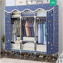 New simple wardrobe household cloth hanging wardrobe wardrobe storage rental room with economic cabinet steel pipe bold