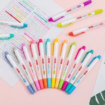 South Korea East Asia Import TWINLINER SOFT Double-headed Light Color Highlighter Blackboard Highlighter Key Marker Note-taking Marker Hand Account Pen Pen Pen Special Stationery