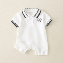 Baby Summer clothing outfits out of super cute male baby thin summer one-piece clothes newborn net red full moon kha-tiao