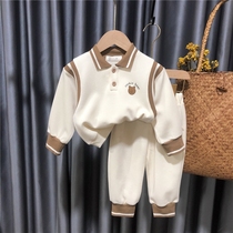 Korean female baby Spring and Autumn Sweater suit mens baby clothes Spring childrens sports girls baby spring boys