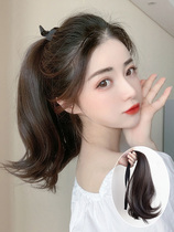  Strap type micro-rolled short ponytail wig female net red grab clip simulation hair wig piece can tie fake ponytail natural