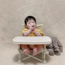 Korean ins style childrens dining chair portable foldable dining chair baby out picnic chair outdoor beach chair