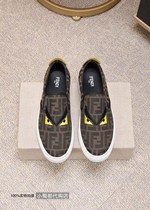 FENDI FENDI mens double FF print little monster set foot single shoes one pedal lazy loafers