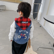 Boys cowboys horse cap spring and autumn baby vest 2022 new childrens horse clip tide