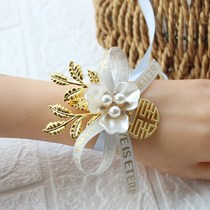 Bridesmaid wrist flower sister hand flower bride Mori Xiaoqing wedding wedding bracelet flower Korean style European Super Fairy Jewelry
