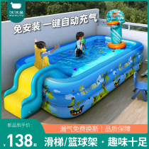 Household inflatable swimming pool Infant children foldable outdoor swimming bucket Adult children slide thickened paddling pool