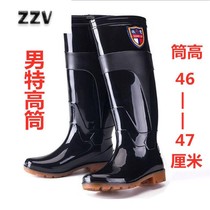 Rain boots Rain boots Mens and womens high tube middle tube short tube non-slip rubber shoes Winter galoshes mens velvet thickened waterproof shoes