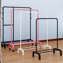 Clothes rack One pole coat rack Floor-standing single pole folding hanging clothes rack Household simple floor bedroom non-slip