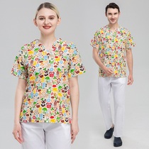 Dental doctor work clothes Pediatric dental operating room surgical clothes cosmetic plastic pet hospital cotton nurse uniform