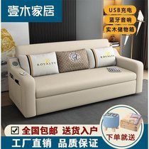 Sitting and sleeping dual-use bed Iron sofa bed dual-use foldable storage Living room small apartment Net red single double lazy multi-function