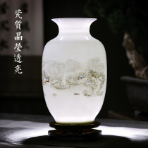 Jingdezhen ceramic small home living room flower arrangement new Chinese ornaments blue and white porcelain dried flower decoration crafts
