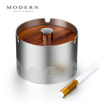German fashion creative personality trend ashtray anti-fly ash with lid Chinese retro closed gift customization