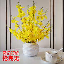 Tianjin emulation flower dancing Lanflower flower arrangement ceramic suit of silk flower fake flower decoration living-room home pendulum table