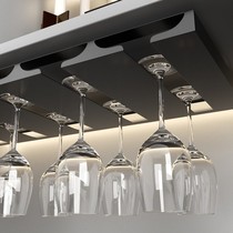 Wine cabinet wine glass rack hanging upside down rack free punching metal stainless steel wine glass rack household goblet rack