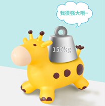 Inflatable jumping red deer rubber baby children can sit on toys plus thick music small Trojan horse bull horse