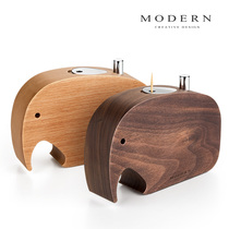 German MODERN light luxury walnut solid wood elephant toothpick box Press Type creative cute decoration decoration model room