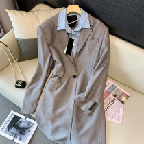 Overpass version ych fake two windcoats jacket women 2022 new loose splicing cowboy design sensation small suits