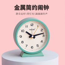 Simple Nordic alarm clock for students cute childrens bedside clock learning clock mute with lights desk desk clock