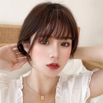 Air bangs wig film Female real hair natural forehead top fashion full hair silk fluffy Liu Hai film