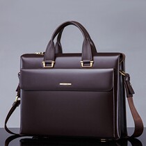 Large capacity business Hand Bag Mens bag briefcase mens multi-layer cowhide bag business bag lawyer bag male business bag thick