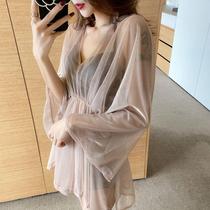 Swimsuit women 2020 new three-piece shirt bikini sexy Conservative belly thin fairy fan hot spring swimsuit