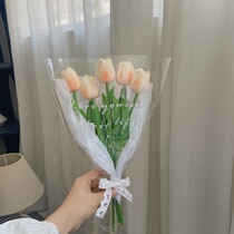 Tanabata Valentines Day Tulip bouquet simulation flower decoration meal photo bouquet selfie Korean style hand flowers