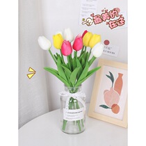 Simulation bouquet Tulip fake flower photo props Living room dining table decoration ornaments ins picnic dry vase decoration