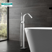 Hansgeja floor bathtub tap cylinder side type vertical lengthened waterfall tap hot and cold water all-copper shower suit