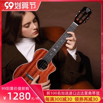 Flagship Aitar twin flower full board ukulele professional performance high-end electric box small guitar instrument
