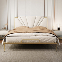 Nordic light luxury iron bed modern simple iron bed 15 meters single iron frame bed master bedroom double bed princess bed