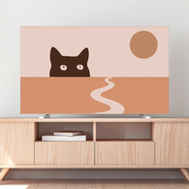 Japanese cat LCD TV dust cover 55 inch fabric 65 inch 75 cover cloth curved surface hanging display cover