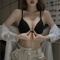 2021 new summer thin front button incognito underwear womens confusion gathered bra small bra large chest is small