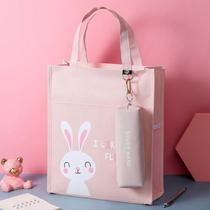 Tote bag for students with books Large capacity Large capacity waterproof canvas tote bag for junior high school students and men and women make up