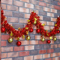 New Years Day party decoration class classroom blackboard newspaper wall stickers 2022 Christmas color strip pull flower pendant