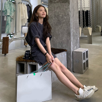 2021 New Light cooked wind dress female summer little man first love temperament waist vintage skirt French retro